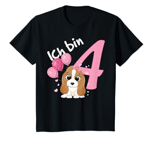 Geburtstagsshirt Kleiner Hund 4 Geburtstag Mädchen 4 Jahre T-Shirt von Kindergeburtstag T-Shirts Jungen & Mädchen by KaMi
