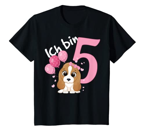 Kinder Geburtstagsshirt Kleiner Hund 5 Geburtstag Mädchen 5 Jahre T-Shirt von Kindergeburtstag T-Shirts Jungen & Mädchen by KaMi