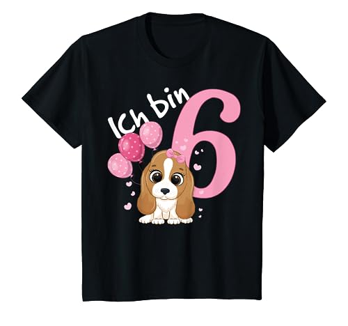 Kinder Geburtstagsshirt Kleiner Hund 6 Geburtstag Mädchen 6 Jahre T-Shirt von Kindergeburtstag T-Shirts Jungen & Mädchen by KaMi