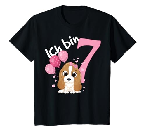 Geburtstagsshirt Kleiner Hund 7 Geburtstag Mädchen 7 Jahre T-Shirt von Kindergeburtstag T-Shirts Jungen & Mädchen by KaMi