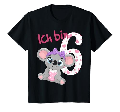 Geburtstag Shirt Koala 6 Geburtstag Mädchen Ich bin 6 Jahre T-Shirt von Kindergeburtstag T-Shirts Jungen & Mädchen by KaMi