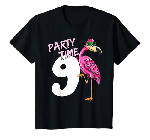 Kinder Geburtstagsshirt Mädchen 9 Jahre Flamingo Shirt 9 Geburtstag T-Shirt von Kindergeburtstag T-Shirts Jungen & Mädchen by KaMi