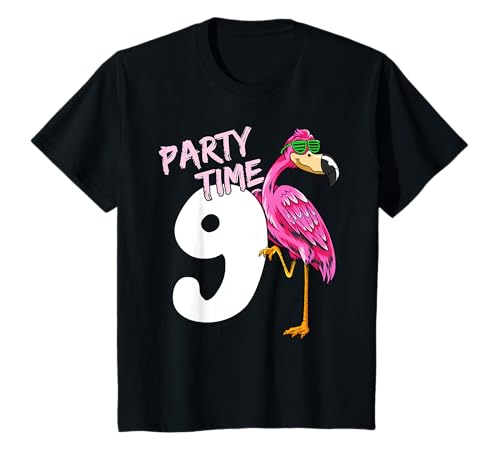Geburtstagsshirt Mädchen 9 Jahre Flamingo Shirt 9 Geburtstag T-Shirt von Kindergeburtstag T-Shirts Jungen & Mädchen by KaMi