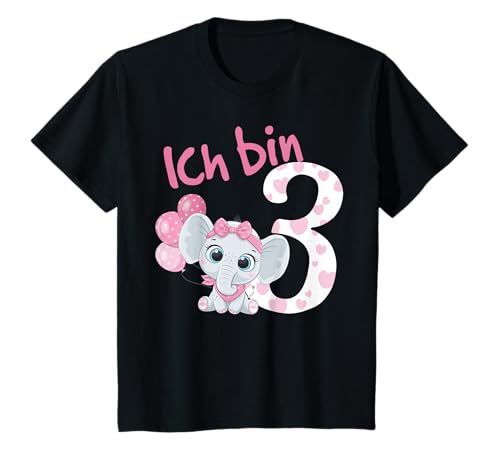 Geburtstagsshirt Süßer Elefant 3 Geburtstag Mädchen 3 Jahre T-Shirt von Kindergeburtstag T-Shirts Jungen & Mädchen by KaMi