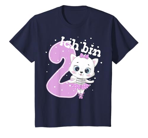 Kinder Kätzchen Geburtstagsshirt Katze 2 Geburtstag Mädchen 2 Jahre T-Shirt von Kindergeburtstag T-Shirts Jungen & Mädchen by KaMi