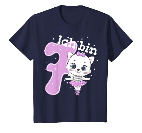 Kinder Kätzchen Geburtstagsshirt Katze 7 Geburtstag Mädchen 7 Jahre T-Shirt von Kindergeburtstag T-Shirts Jungen & Mädchen by KaMi