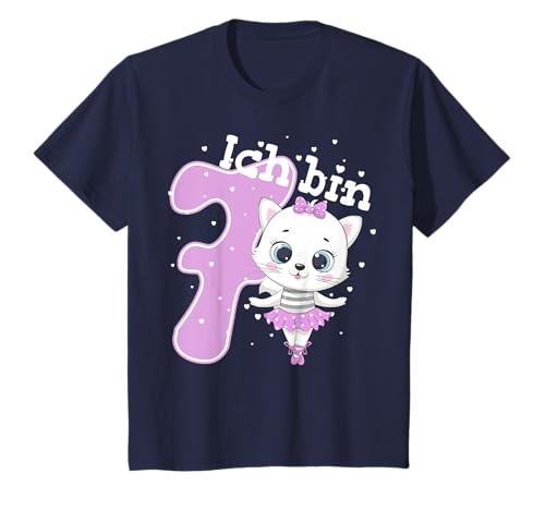 Kätzchen Geburtstagsshirt Katze 7 Geburtstag Mädchen 7 Jahre T-Shirt von Kindergeburtstag T-Shirts Jungen & Mädchen by KaMi