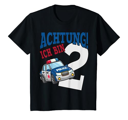 Kinder Polizeiauto 2. Geburtstag Shirt Jungen 2 Jahre Polizei T-Shirt von Kindergeburtstag T-Shirts Jungen & Mädchen by KaMi