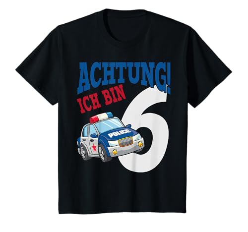 Polizeiauto 6. Geburtstag Shirt Jungen 6 Jahre Polizei T-Shirt von Kindergeburtstag T-Shirts Jungen & Mädchen by KaMi