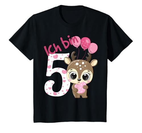 Kinder Reh Geburtstagsshirt Rehkitz 5 Geburtstag Mädchen 5 Jahre T-Shirt von Kindergeburtstag T-Shirts Jungen & Mädchen by KaMi