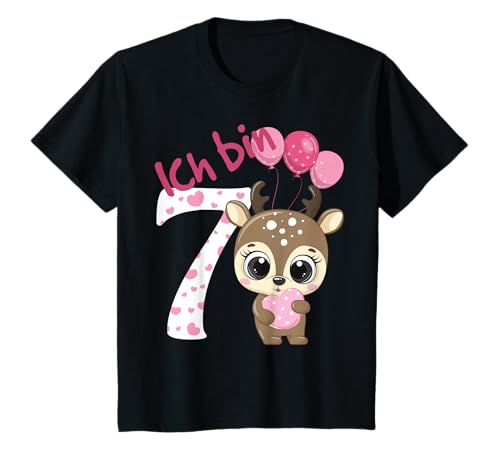 Reh Geburtstagsshirt Rehkitz 7 Geburtstag Mädchen 7 Jahre T-Shirt von Kindergeburtstag T-Shirts Jungen & Mädchen by KaMi