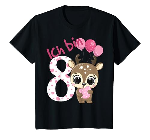 Kinder Reh Geburtstagsshirt Rehkitz 8 Geburtstag Mädchen 8 Jahre T-Shirt von Kindergeburtstag T-Shirts Jungen & Mädchen by KaMi