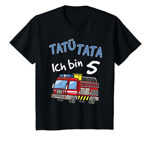 Kinder T-Shirt 5. Geburtstag Jungen Feuerwehrauto 5 Jahre Shirt T-Shirt von Kindergeburtstag T-Shirts Jungen & Mädchen by KaMi