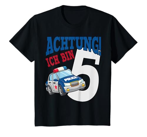 Polizeiauto 5. Geburtstag Shirt Jungen 5 Jahre Polizei T-Shirt von Kindergeburtstag T-Shirts Jungen & Mädchen by KaMi