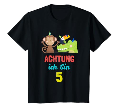 Tiere Dschungel T-Shirt 5. Geburtstag Jungen 5 Jahre Shirt T-Shirt von Kindergeburtstag T-Shirts Jungen & Mädchen