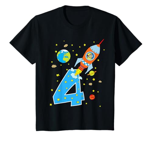 Rakete 4. Geburtstag T-Shirt 4 Jahre Jungen Shirt T-Shirt Rakete 4. Geburtstag T-Shirt 4 Jahre Jungen Shirt T-Shirt von Kindergeburtstag TShirt Junge 4. Geburtstag