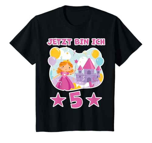 Prinzessin 5. Geburtstag Mädchen 5 Jahre Geburtstags T-Shirt von Kindergeburtstag Prinzessin Geburtstagskind Motiv