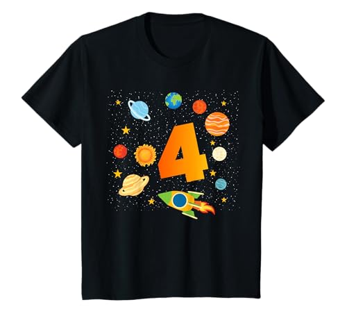 4. Geburtstag Jungen 4 Jahre Planeten Weltraum Geburtstags T-Shirt 4. Geburtstag Jungen 4 Jahre Planeten Weltraum Geburtstags T-Shirt von Kindergeburtstag Weltraum Planeten Geschenk