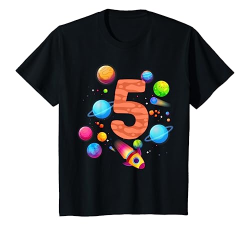 Kinder 5. Geburtstag Jungen 5 Jahre Planeten Weltraum Geburtstags T-Shirt Kinder 5. Geburtstag Jungen 5 Jahre Planeten Weltraum Geburtstags T-Shirt von Kindergeburtstag Weltraum Planeten Geschenk