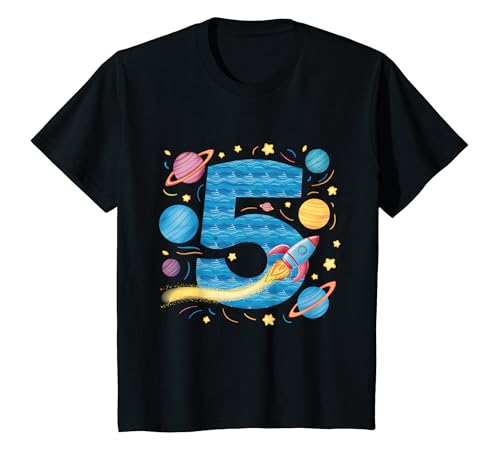 Kinder 5. Geburtstag Jungen 5 Jahre Planeten Weltraum Geburtstags T-Shirt Kinder 5. Geburtstag Jungen 5 Jahre Planeten Weltraum Geburtstags T-Shirt von Kindergeburtstag Weltraum Planeten Geschenk