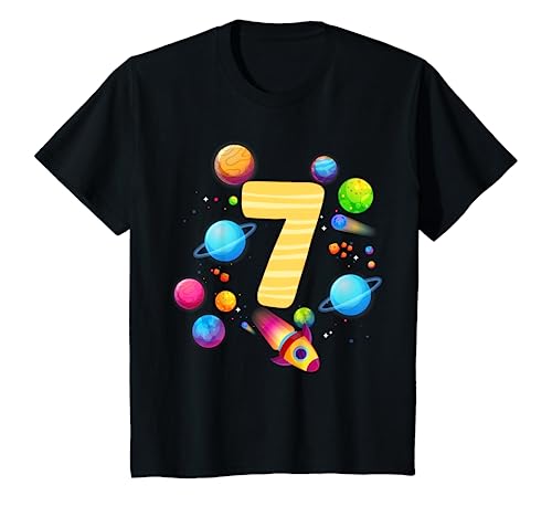 Kinder 7. Geburtstag Jungen 7 Jahre Planeten Weltraum Geburtstags T-Shirt Kinder 7. Geburtstag Jungen 7 Jahre Planeten Weltraum Geburtstags T-Shirt von Kindergeburtstag Weltraum Planeten Geschenk