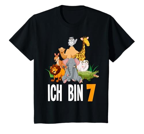 Tiere 7. Geburtstag Jungs Mädchen 7 Jahre Zootiere T-Shirt Tiere 7. Geburtstag Jungs Mädchen 7 Jahre Zootiere T-Shirt von Kindergeburtstag Zootiere Tiere Geschenke