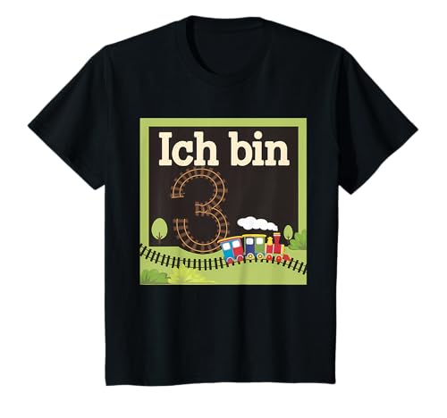 Kinder Ich Bin 3 Eisenbahn 3. Geburtstag Kinder Geburtstags T-Shirt Kinder Ich Bin 3 Eisenbahn 3. Geburtstag Kinder Geburtstags T-Shirt von Kindergeburtstag Zug Eisenbahn Fan Lokführer Party