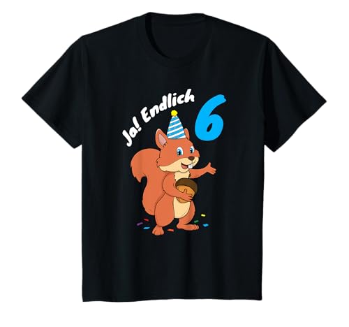 Lustiges Eichhörnchen 6. Geburtstag Kind sechs 6 Jahre Tier T-Shirt Lustiges Eichhörnchen 6. Geburtstag Kind sechs 6 Jahre Tier T-Shirt von Kindergeburtstag & Mädchen und Jungen Geschenkidee