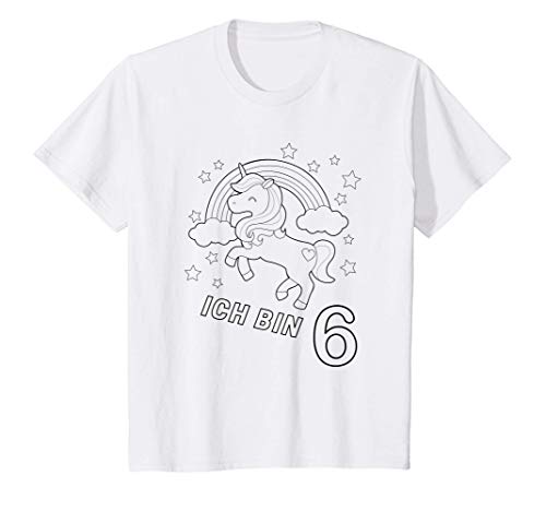 Kinder Zum Ausmalen Einhorn Geburtstag Mädchen 6 Jahre Regenbogen T-Shirt Kinder Zum Ausmalen Einhorn Geburtstag Mädchen 6 Jahre Regenbogen T-Shirt von Kindergeburtstag Design