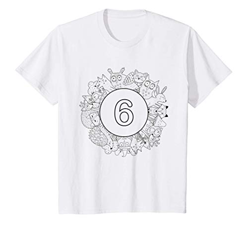 Kinder Zum Ausmalen Waldtiere 6 Jahre alt Geburtstag Geschenkidee T-Shirt Kinder Zum Ausmalen Waldtiere 6 Jahre alt Geburtstag Geschenkidee T-Shirt von Kindergeburtstag zum Ausmalen