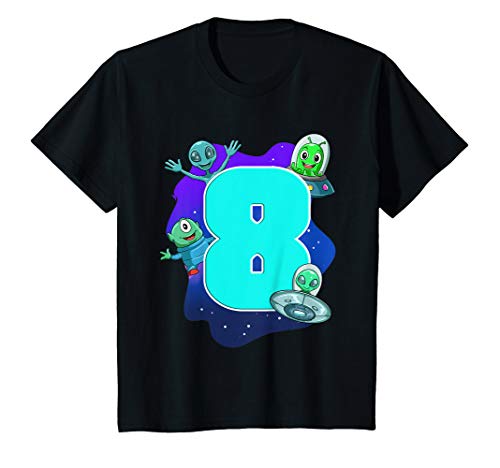 Kinder 8. Kindergeburtstag - Alien und Ufo Geschenk T-Shirt Kinder 8. Kindergeburtstag - Alien und Ufo Geschenk T-Shirt von Kindergeburtstags Shirt - Aliens und UFO Geschenke