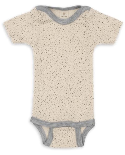 Engel Baby-Body Kurzarm mit Druckknöpfen & Mulltuch Blaubaer | Wolle Seide weicher Kurzarmbody | Merino Schurwolle kbT mulesing-free | hautfreundlich, nachhaltig & made in Germany von Kinderhaus Blaubär