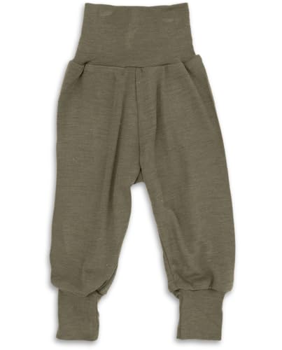 Engel Baby-Hose Lang mit Nabelbund & Mulltuch Blaubaer | Wolle Seide Pumphose flauschig und hautfreundlich | Merino Schurwolle kbT mulesing-free | natürlich und temperaturregulierend Winter & Sommer von Kinderhaus Blaubär