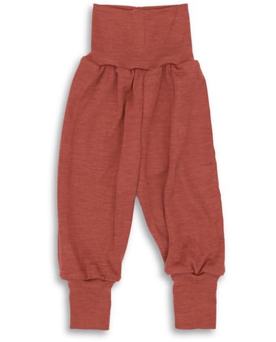 Engel Baby-Hose Lang mit Nabelbund & Mulltuch Blaubaer | Wolle Seide Pumphose flauschig und hautfreundlich | Merino Schurwolle kbT mulesing-free | natürlich und temperaturregulierend Winter & Sommer von Kinderhaus Blaubär