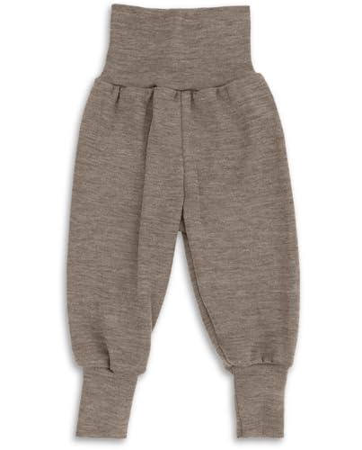 Engel Baby-Hose Lang mit Nabelbund & Mulltuch Blaubaer | Wolle Seide Pumphose flauschig und hautfreundlich | Merino Schurwolle kbT mulesing-free | natürlich und temperaturregulierend Winter & Sommer von Kinderhaus Blaubär