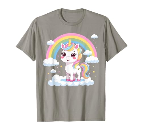 Mädchen T Shirt mit Einhorn und Regenbogen Kawaii T-Shirt Mädchen T Shirt mit Einhorn und Regenbogen Kawaii T-Shirt von Kinderkleidung Einhorn Regenbogen für Mädchen