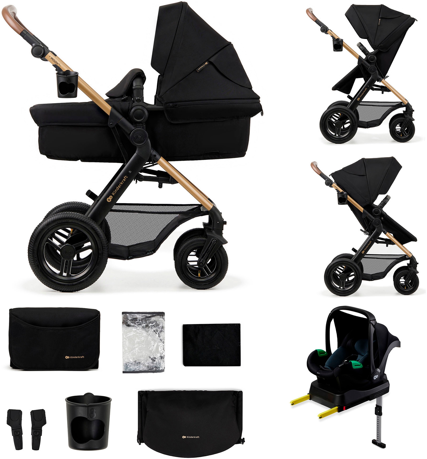 Kinderkraft Kombi-Kinderwagen "MOOV 2 4in1 AIR" 27 kg mit Luftreifen von Kinderkraft