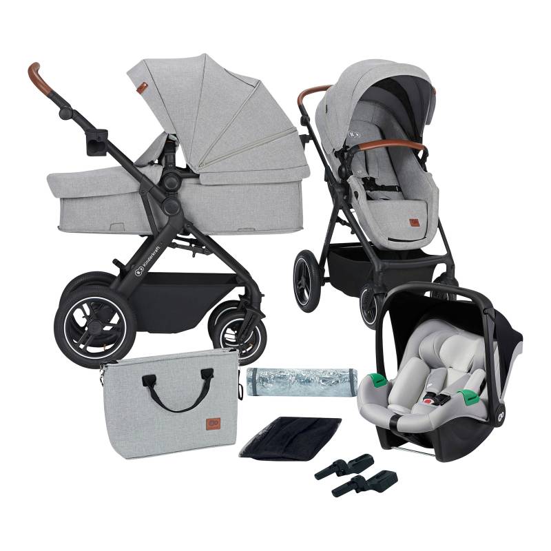 Kinderkraft Kombikinderwagen B-TOUR 3in1 Trio-Set inkl. Babyschale MINK PRO grau von Kinderkraft