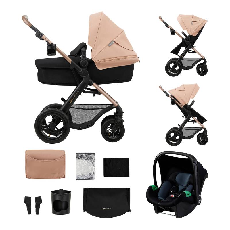 Kinderkraft Kombikinderwagen MOOV 2 Air Trio-Set inkl. Babyschale MINK PRO beige von Kinderkraft