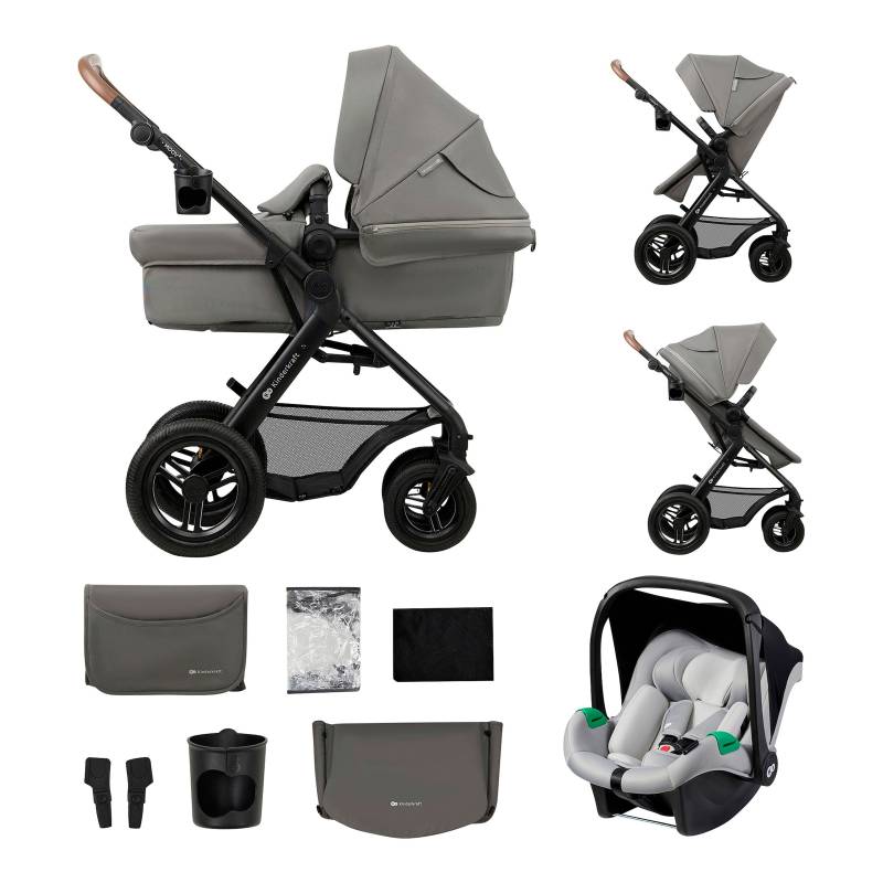Kinderkraft Kombikinderwagen MOOV 2 Air Trio-Set inkl. Babyschale MINK PRO grau von Kinderkraft