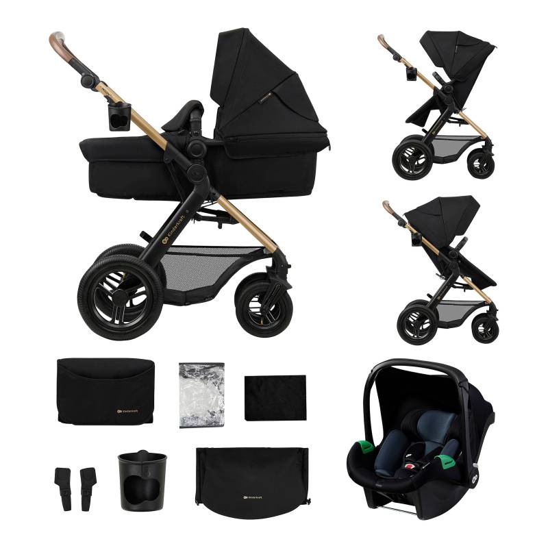 Kinderkraft Kombikinderwagen MOOV 2 Air Trio-Set inkl. Babyschale MINK PRO schwarz von Kinderkraft