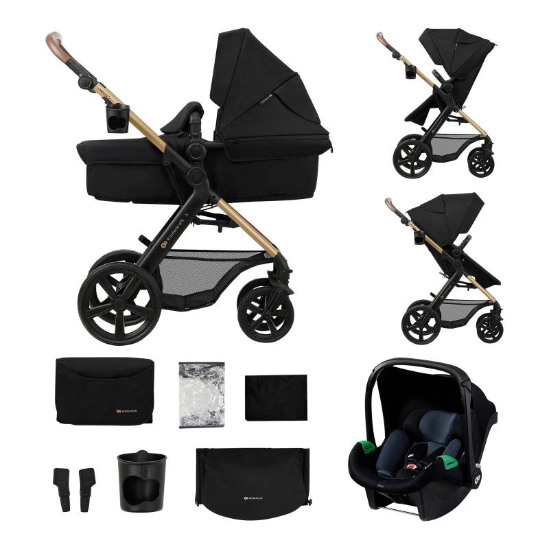 Kinderkraft Kombikinderwagen MOOV 2 Trio-Set inkl. Babyschale MINK PRO schwarz von Kinderkraft