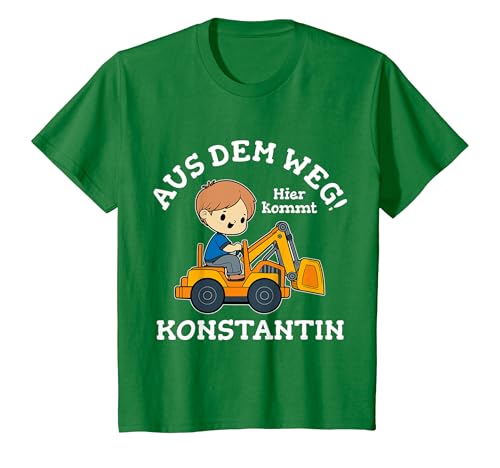 Kinder Konstantin Name Vorname Bagger Motiv Aus dem Weg Hier Kommt T-Shirt Kinder Konstantin Name Vorname Bagger Motiv Aus dem Weg Hier Kommt T-Shirt von Kindermotive Geschenke Baggerfans Geschenkideen