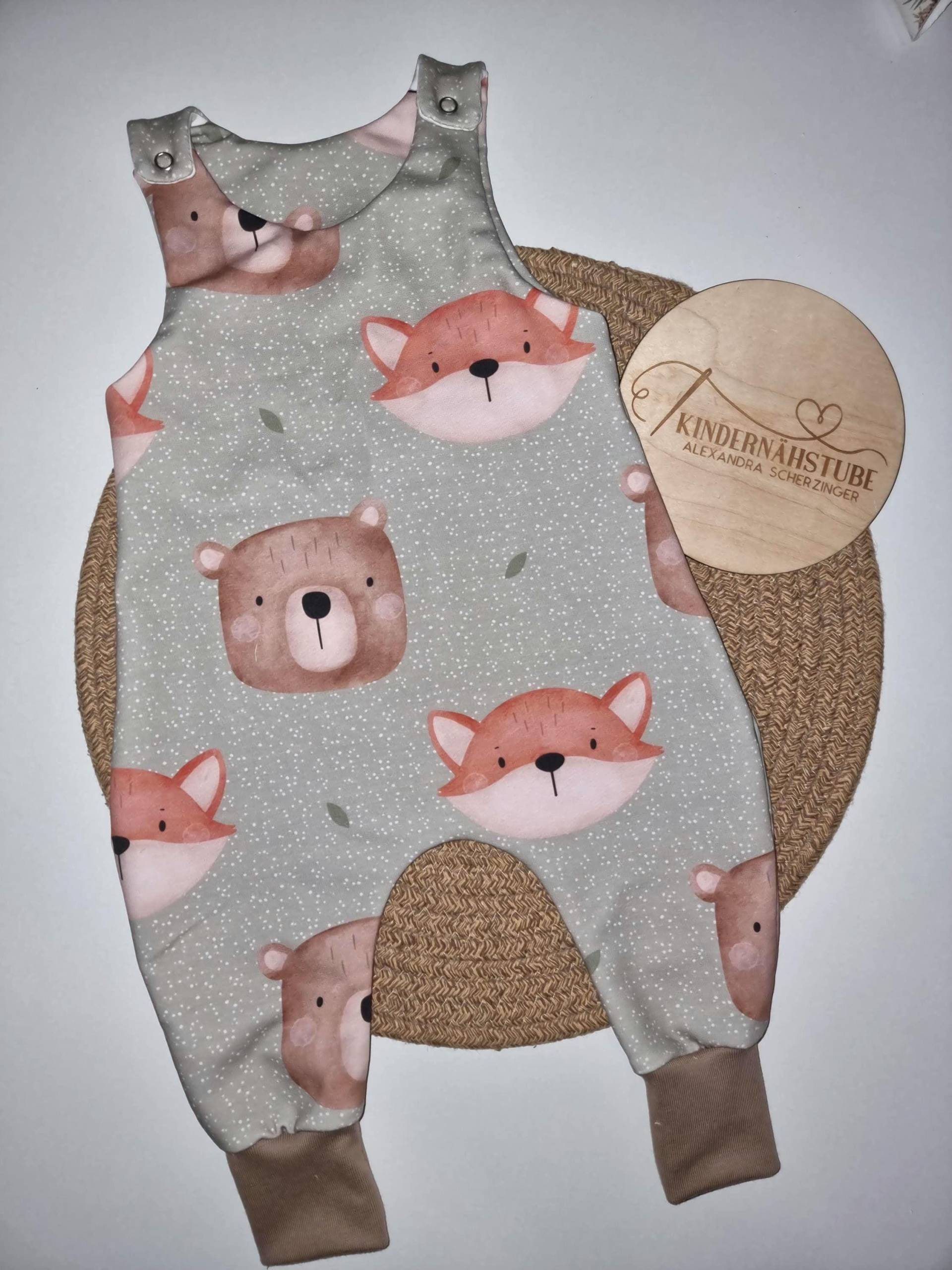 Baby Strampler/Outfit Für Neugeborene /Igel Herbst Fuchs Tiere Handmade Geburtsgeschenk von Kindernaehstube