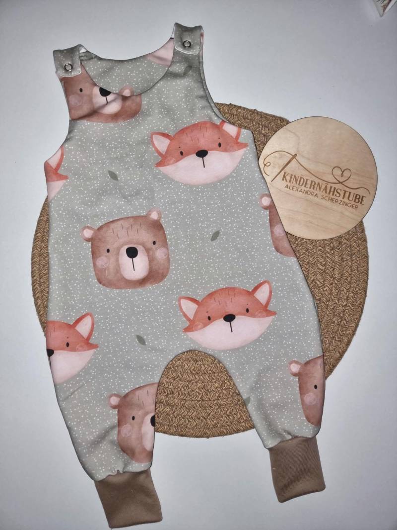Baby Strampler/Outfit Für Neugeborene /Igel Herbst Fuchs Tiere Handmade Geburtsgeschenk von Kindernaehstube