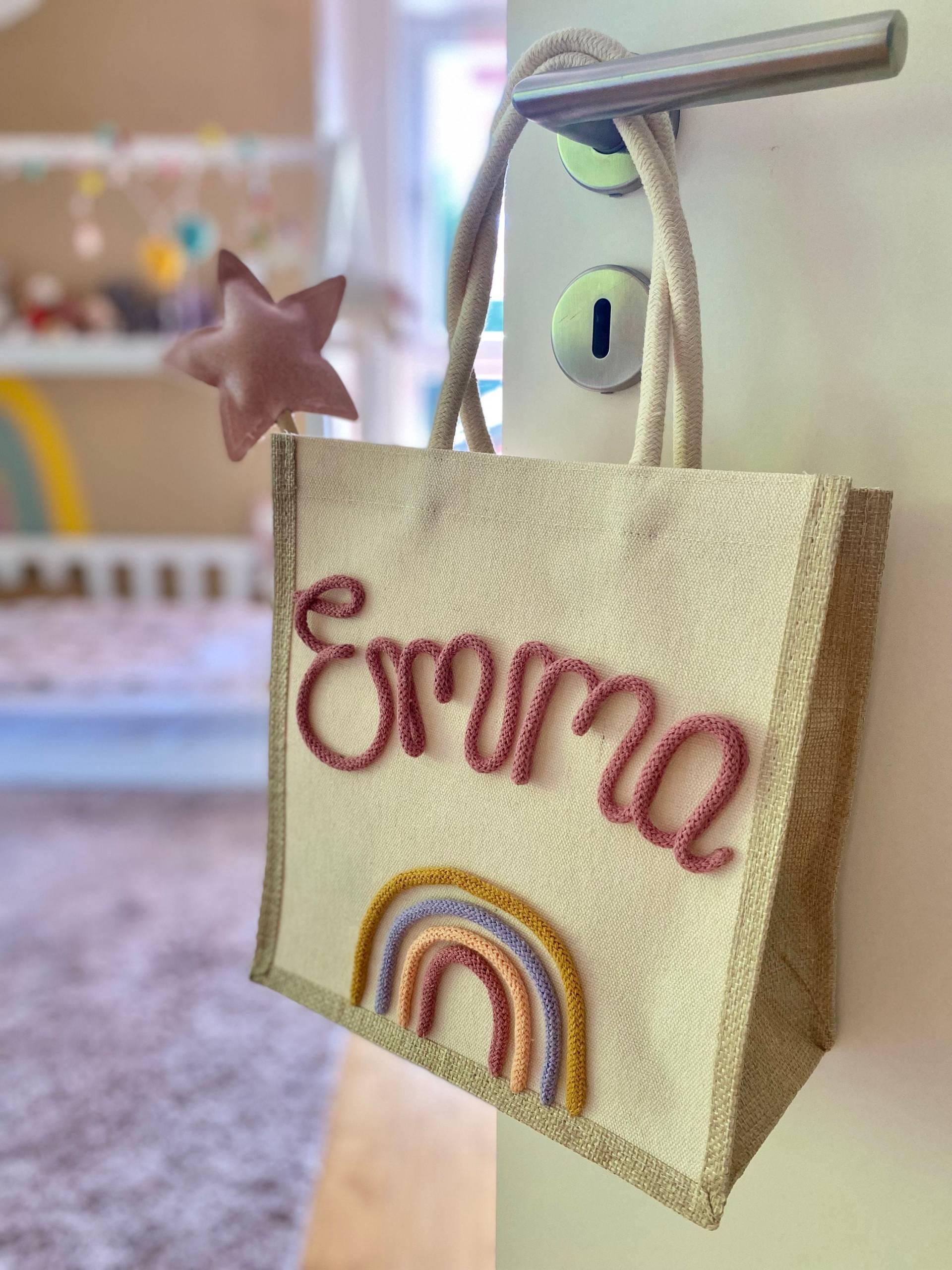 Personalisierte Jutetasche, Tasche Mit Name, Kindergarten Tasche, Geschenk Taufe/Geburtstag Babyparty Personalisierte Jutetasche, Tasche Mit Name, Kindergarten Tasche, Geschenk Taufe/Geburtstag Babyparty von KinderzimmerLiebe