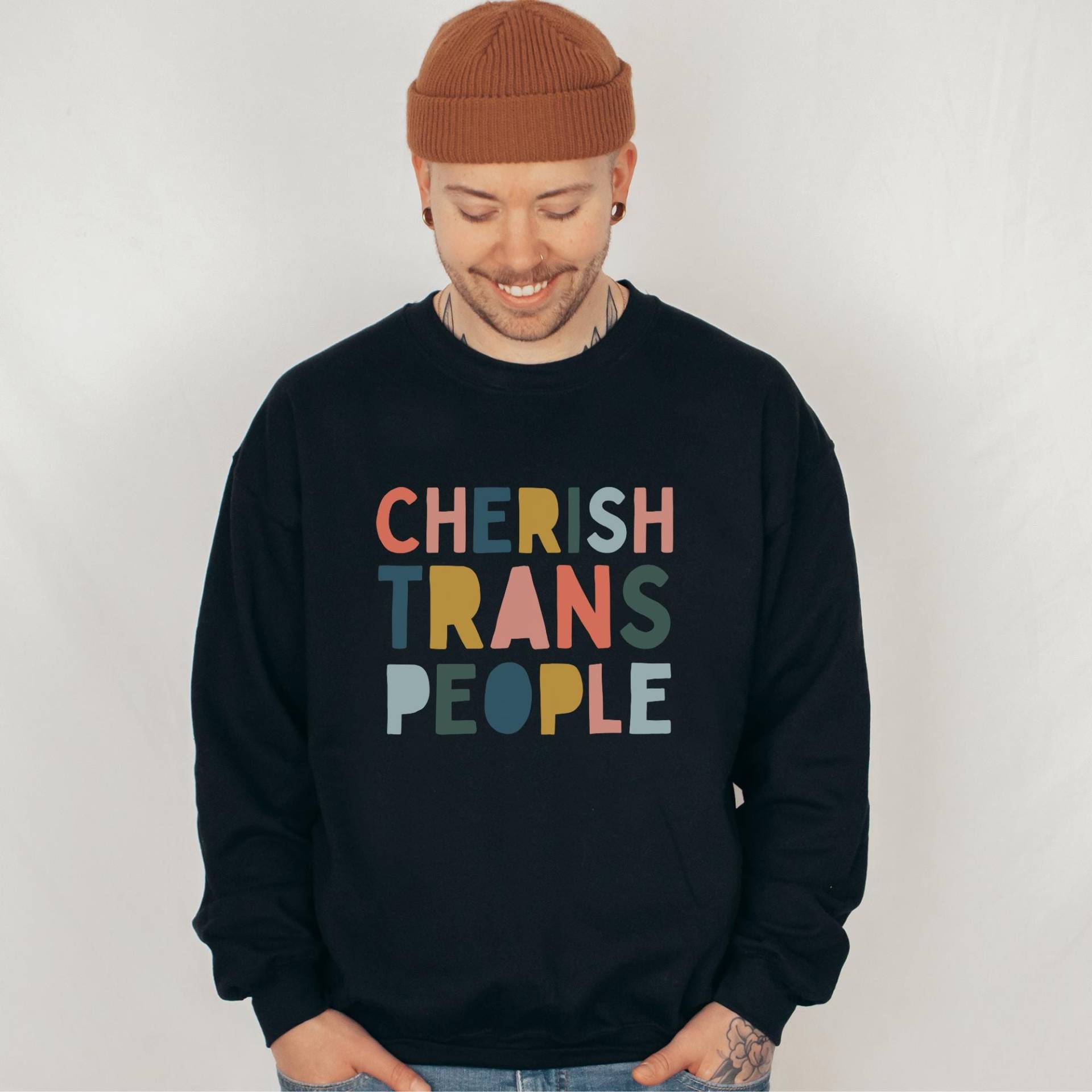 Cherish Trans People Sweatshirt, Protect Trans Leben, Ist Schön, Lgbt Ally Shirt, Queer Pullover, Jugend, Freude Cherish Trans People Sweatshirt, Protect Trans Leben, Ist Schön, Lgbt Ally Shirt, Queer Pullover, Jugend, Freude von Kindfindapparel