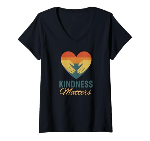 Damen Freundlichkeit ist wichtig T-Shirt mit V-Ausschnitt Damen Freundlichkeit ist wichtig T-Shirt mit V-Ausschnitt von Kindness is Important Design Co.