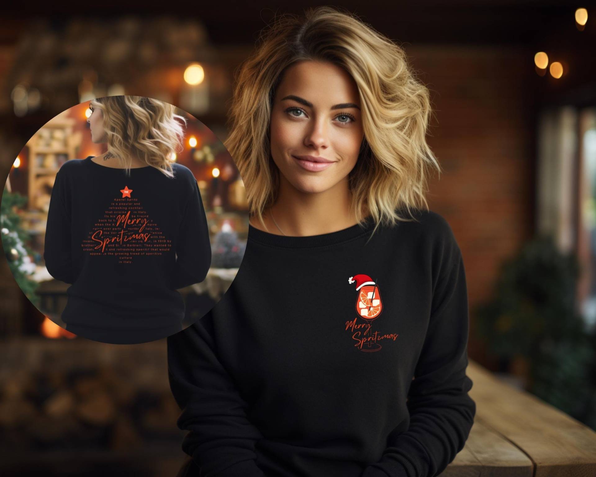Weihnachts Pulli | Aperol Spritz Merry Spritzmas Weihnachtsfeier Party Christmas Sweater Geschenk Holy Aperoli Weihnachtsbaum von Kindofglueck