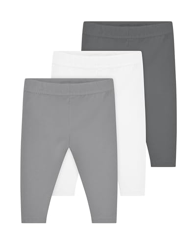 Kindsgard Baby Leggings „Bensker“ – Grau 62 – 3er-Pack Jersey aus Bio-Baumwolle – Oeko-TEX Zertifiziert – weich, formstabil & bequem – Unisex Leggings für Babys – waschbar bis 60 °C von Kindsgard